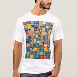 Camiseta "Camisa de Arte Mosaica Vibrante - Geométrica Colo