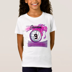 Camiseta Camisa-design de-fogo de vôlei de escova