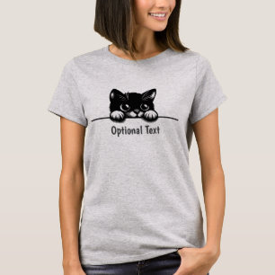 Camiseta Camisa-Design de-gato-de-ponta-branca