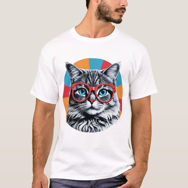 Camiseta Camisa-Design de gato encantadora - Adicione um to (Frente)