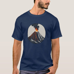 Camiseta Camisa-Design do Círculo Vulcânico Eruptor Minimal