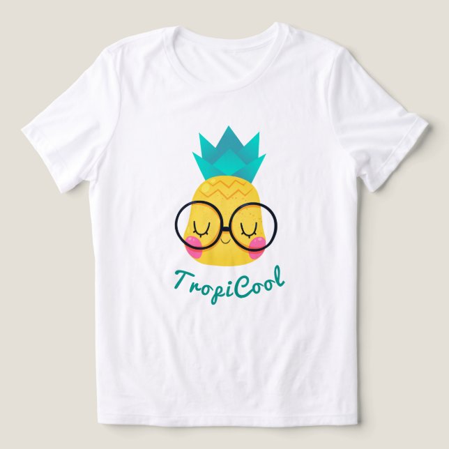 Camiseta Camisa-do-abacaxi TropiCool - Des de Fruta de Verã (Design frontal)