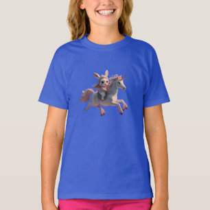 Camiseta "Camisa do Coelho Montando um Unicórnio"