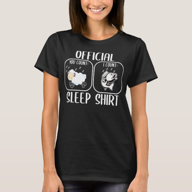 Camiseta Camisa-dorme de peixe, contando ovelhas (Frente)