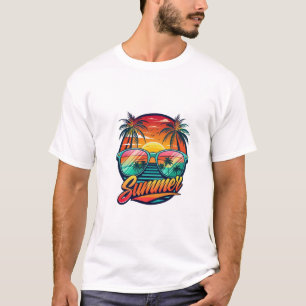Camiseta Camisa-dos-domingos de Verão - Sunset tropical