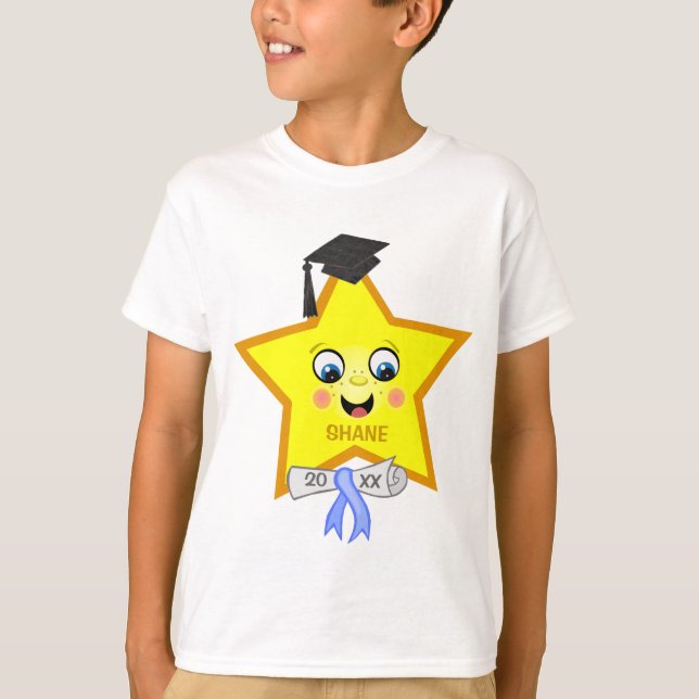 Camiseta Camisa-estrela de graduação personalizada do menin (Frente)