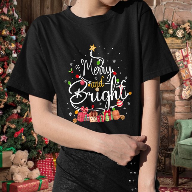 Camiseta Camisa, Feliz e Brilho de Natal da Família (Criador carregado)