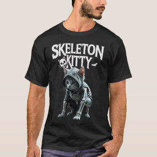 Camiseta Camisa-Gatinho esquelética: Colo de Gato de Hallow
