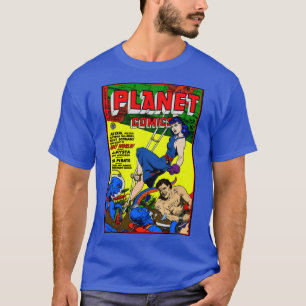 Camiseta Camisa-História em quadrinhos planeta da década de