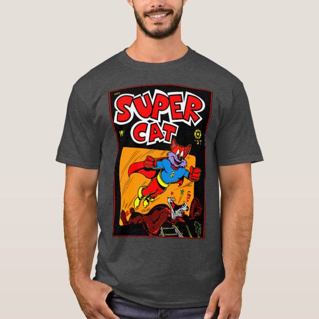 Camiseta Camisa-História em quadrinhos SuperCat de 1940 (Frente)