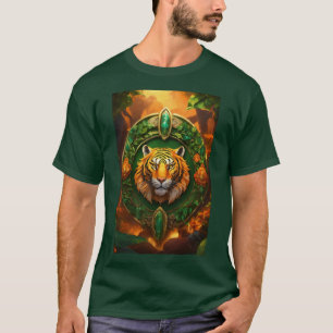 Camiseta Camisa-Impressão de-Tigre de Elegância