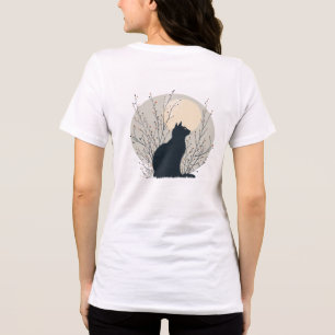 Camiseta Camisa-luz-lua de Gato Negro Místico