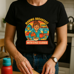 Camiseta Camisa-Mãe Cuta; Olhos Do Café Da Manhã Do Fazer F