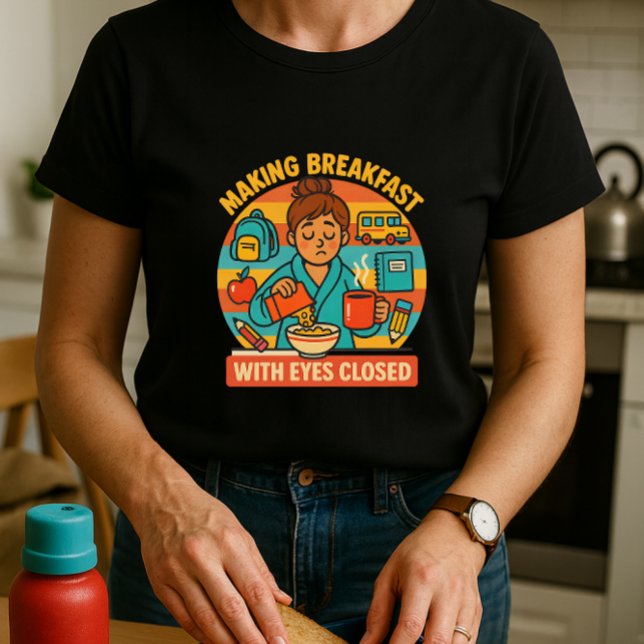 Camiseta Camisa-Mãe Cuta; Olhos Do Café Da Manhã Do Fazer F (Criador carregado)