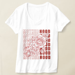 Camiseta Camisa-mãe Tatuagem vermelha Rosa