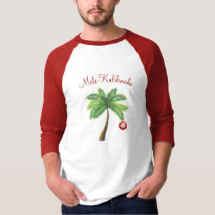 Camiseta Camisa-Mele Kalikimaka da palma do Feliz Natal dos