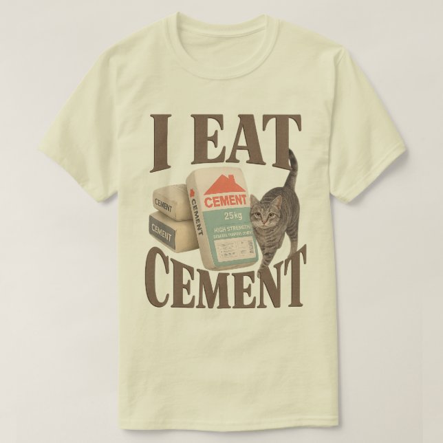 Camiseta Camisa-Memória De Gato Amaldiçoado 'Eu Como Ciment (Frente do Design)