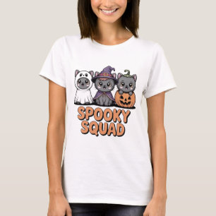 Camiseta Camisa-seca Gato-de-Dia-das-bruxas   Kawaii