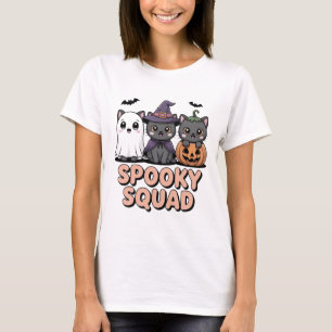 Camiseta Camisa-seca Gato-de-Dia-das-bruxas   Kawaii