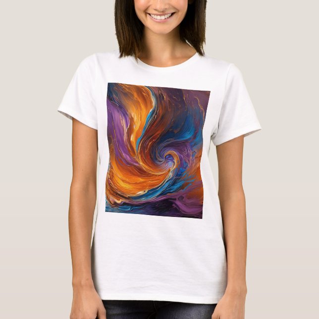 Camiseta Camisa-T-abstrato feminino (Frente)