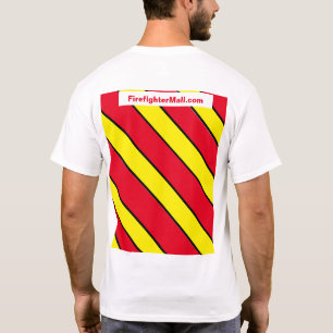 Camiseta Camisa-T Amarela/Vermelha-Bombeiro