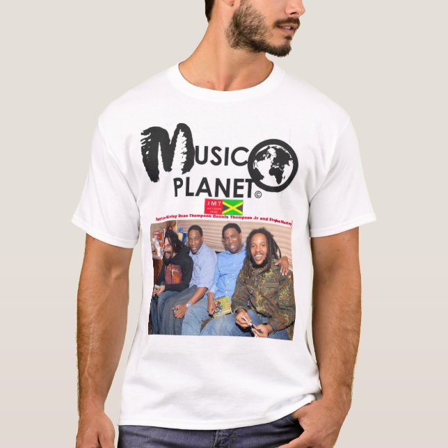Camiseta Camisa-T básica de homem do MSIC PLANET (Frente)