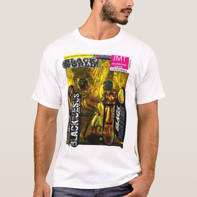 Camiseta Camisa-T básica de Mídia Negra (Frente)