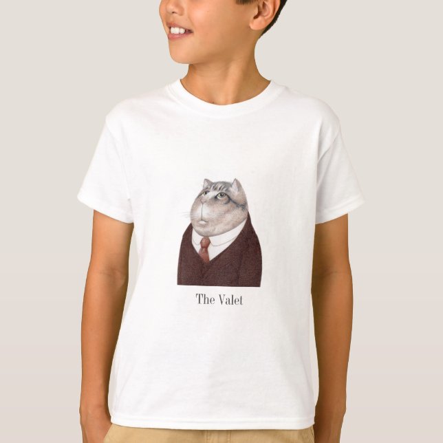 Camiseta Camisa-T básica de rapazes VALET CAT (Frente)
