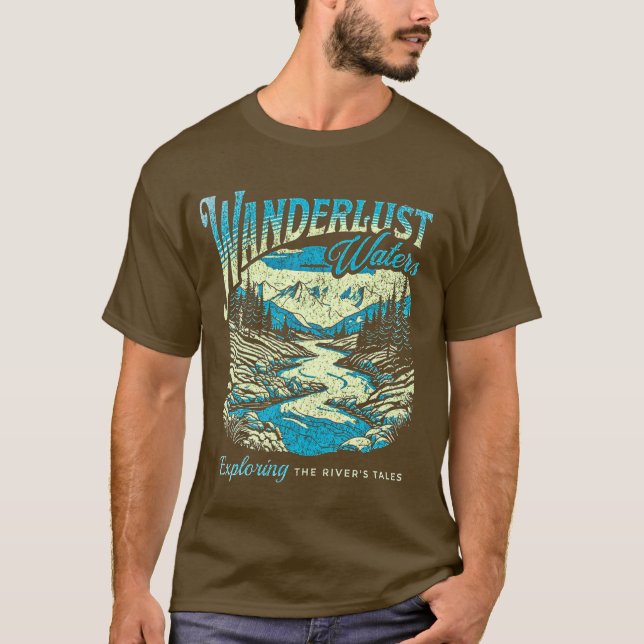 Camiseta Camisa-T básica de Wanderlust Waters Men (Frente)