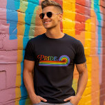 Camiseta Camisa-T Básica Escura do Orgulho Arco-Íris LGBTQ<br><div class="desc">Camisa-T Básica Escura do Orgulho Arco-Íris LGBTQ Masculina</div>