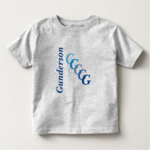 Camisa-T - BlueName e Staggered Initials