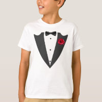 Camisa-T branca e preta do smoking