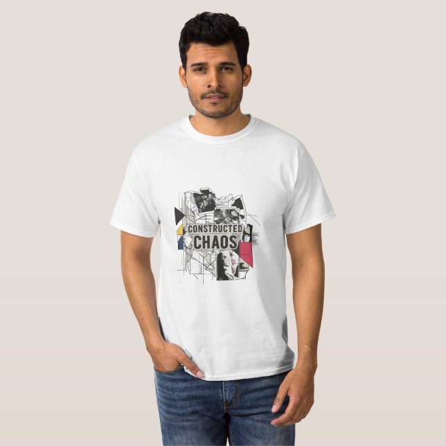 Camiseta Camisa-T "Caos Construído" (Frente Completa)
