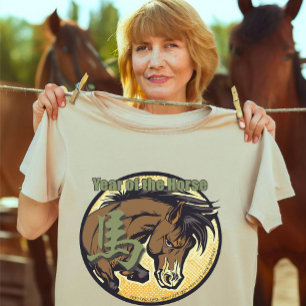 Camiseta Camisa-T "Cavalo" Zodiaca Chinesa