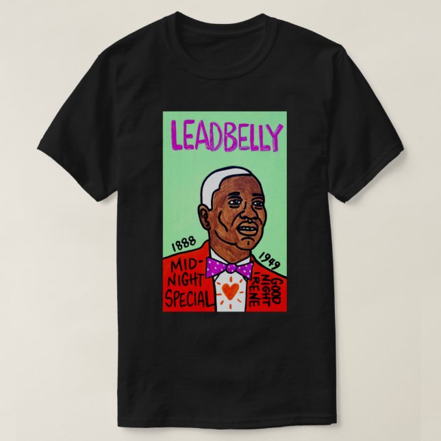 Camiseta Camisa-T Clássica De Arte Folk Blade Leadbelly (Frente do Design)