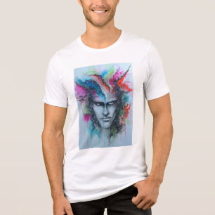 Camiseta Camisa-T com face aquosa