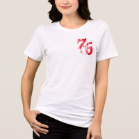 Camisa-T com número 76 - Tee de três mesclas moles