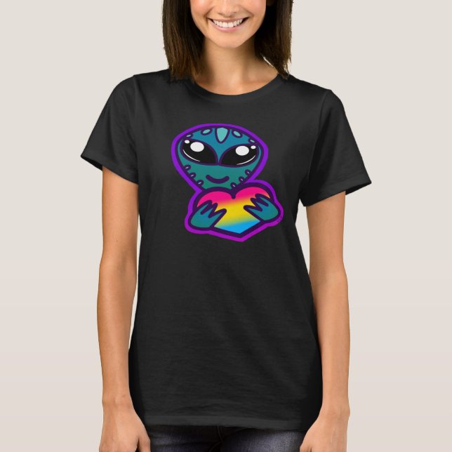 Camiseta Camisa-T da Alienígena Pan Pride (Frente)