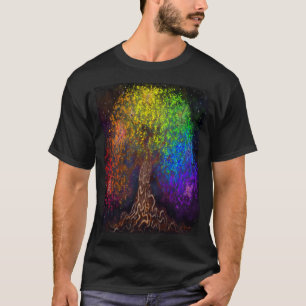 Camiseta Camisa-T da Árvore Arco-Íris