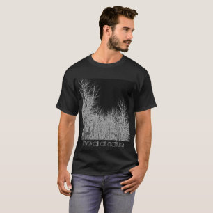 Camiseta Camisa-T da Árvore Rústica Preta e Branca