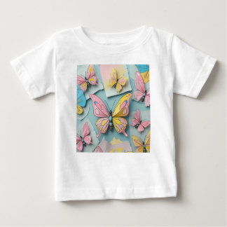 Camiseta 🦋 Camisa-T da Borboleta Branca de Cartoon - Natu