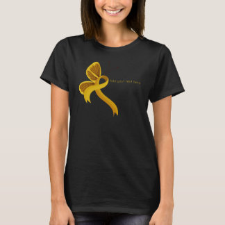 Camiseta Camisa-T da borboleta de consciência Dourada