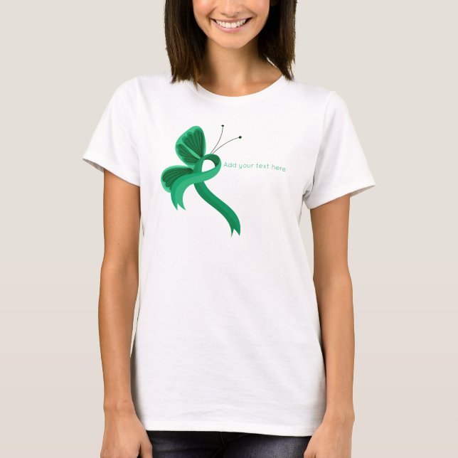 Camiseta Camisa-T da borboleta de consciência Jade (Frente)