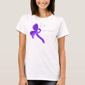 Camiseta Camisa-T da borboleta de consciência púrpura