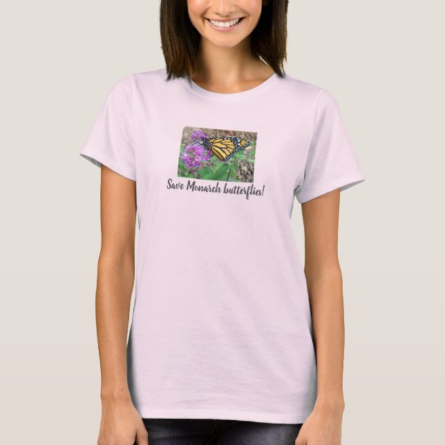 Camiseta Camisa-T da borboleta monarca (Frente)