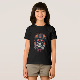 Camiseta Camisa-T da caveira Rockstar e Crossbones