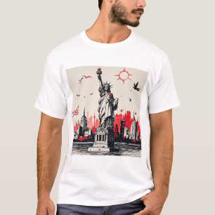 Camiseta Camisa-T da Estátua da Liberdade de Nova Iorque