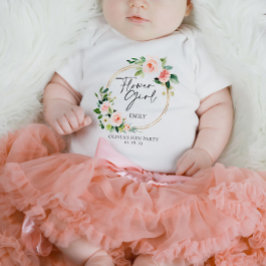 Camiseta Camisa-T da Flor Floral Blush Wreath Girl