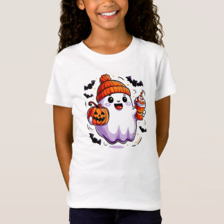 Camiseta Camisa-T da Garota Fantasma do Feliz Halloween
