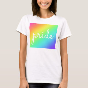 Camiseta Camisa-t da Mulher do Orgulho Gradiente do Arco-Í